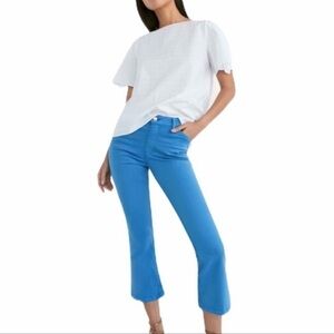 Massimo Dutti Blue Skinny Fit Cropped Flare Pants